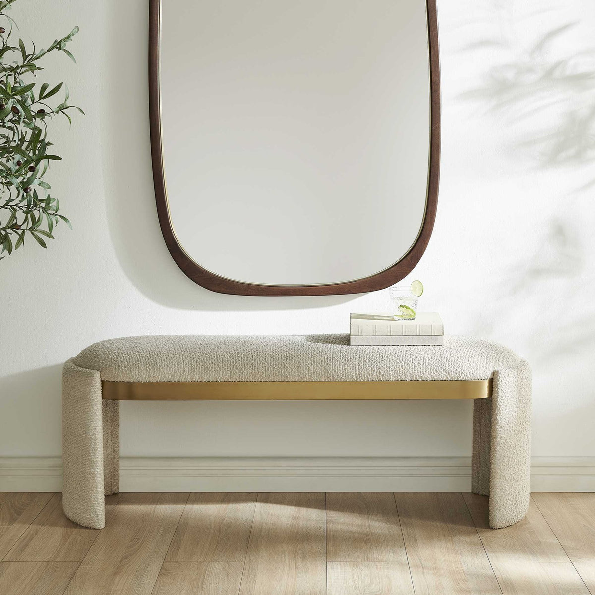Serena Bone White Bench Benches| Uttermost