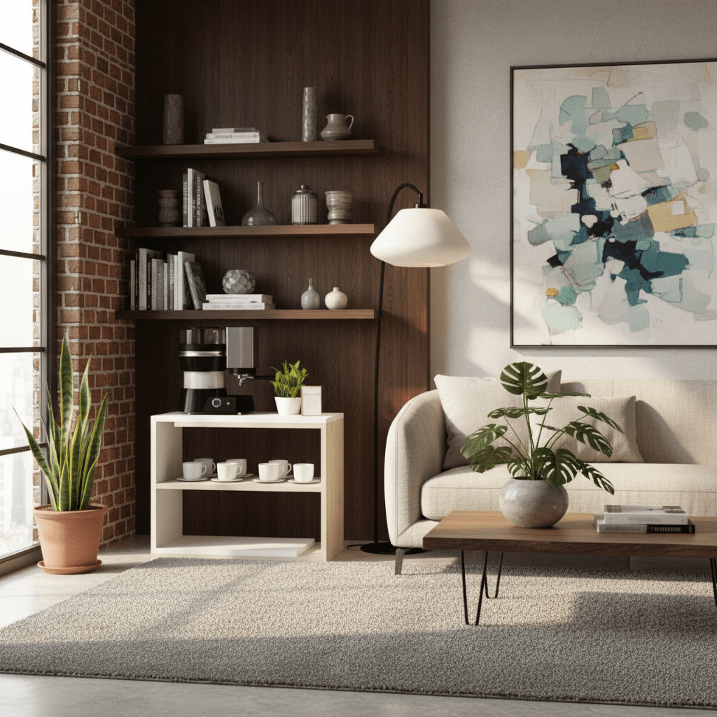 Serene Coffee Corner - 85x80x30 cm - By Alhome - Beige Coffee Tables| Alhome