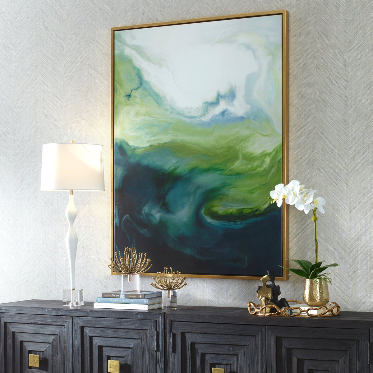 Serene Green Framed Abstract Art Wall Art| Uttermost