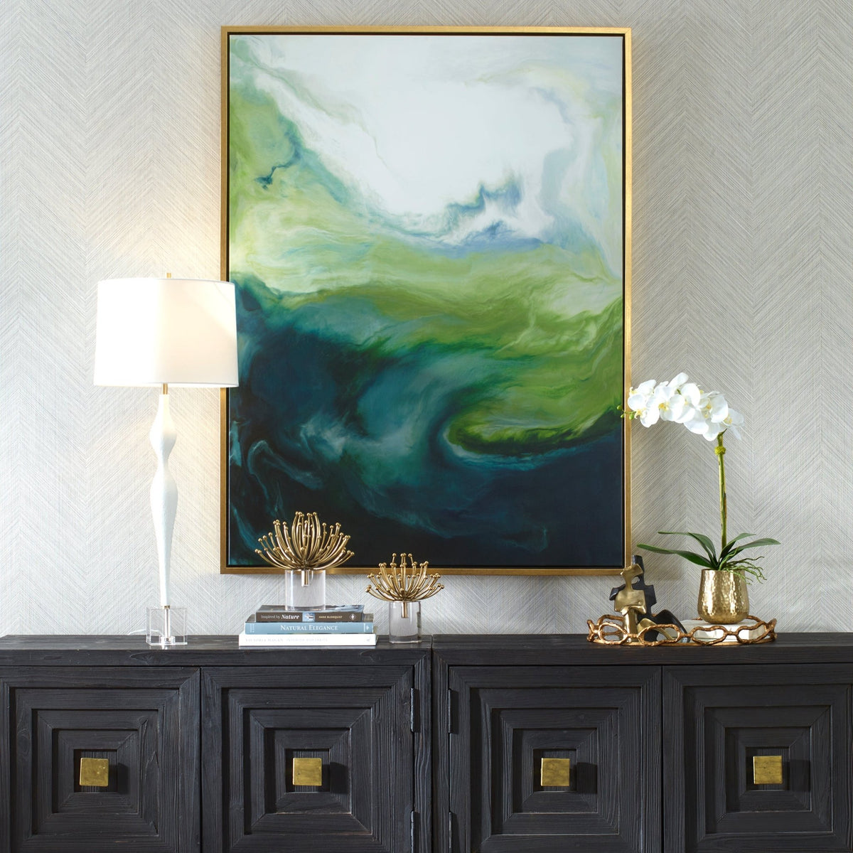 Serene Green Framed Abstract Art Wall Art| Uttermost