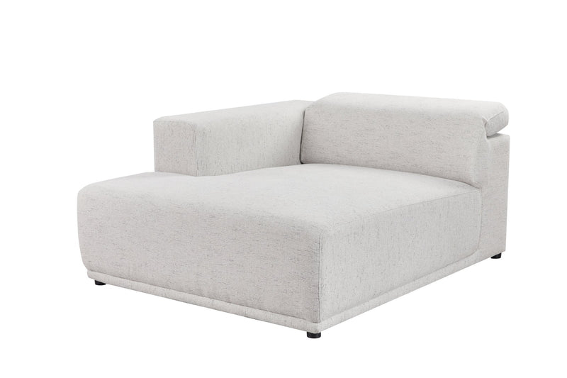 Serene light gray LAF Chaise (118CM) - Al Rugaib Furniture