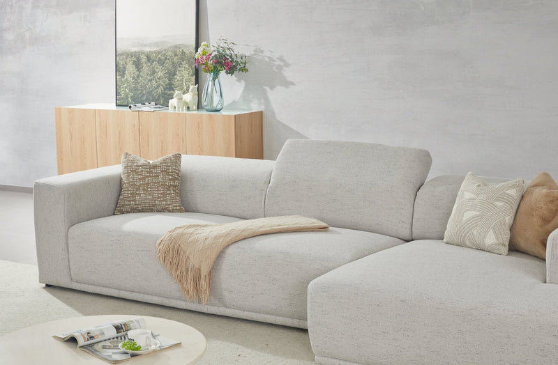 Serene light gray Right Chaise (118CM) - Al Rugaib Furniture