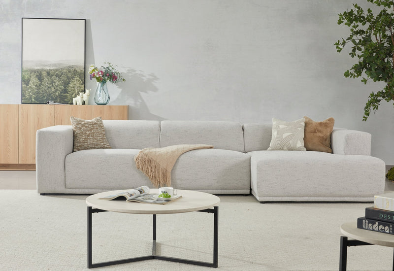 Serene light gray Right Chaise (118CM) - Al Rugaib Furniture