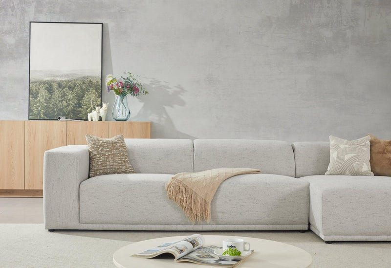 Serene light gray Right Chaise (118CM) - Al Rugaib Furniture