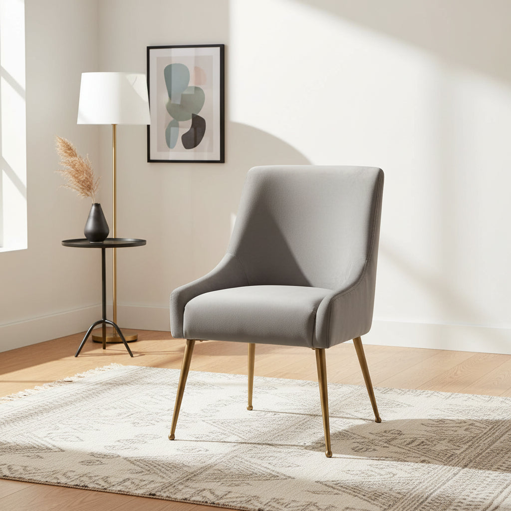 Serenity Grey Velvet Side Chair Dining Chairs| Roots Furniture