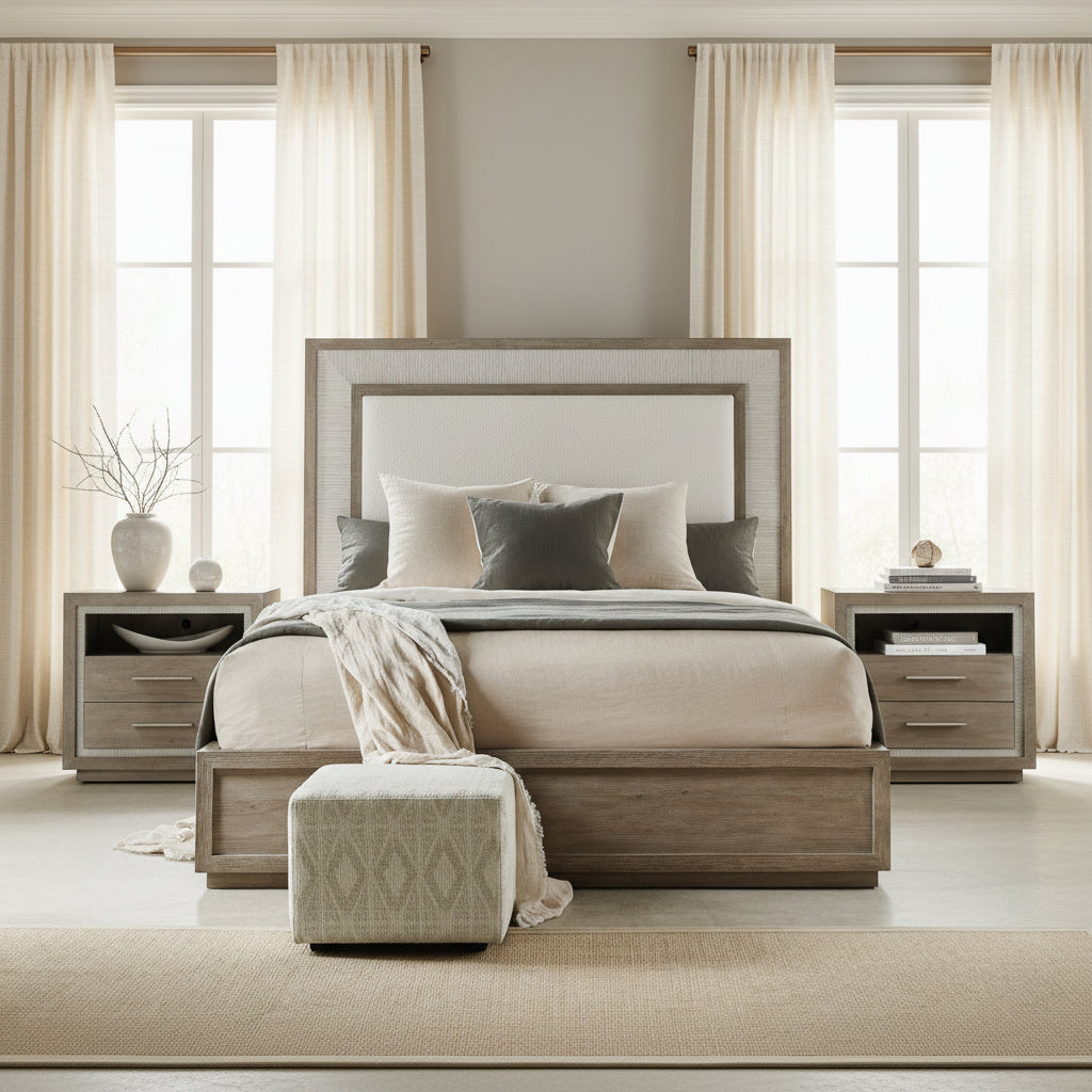 Serenity Rookery Cal King Upholstered Panel Bed Beds| Hooker