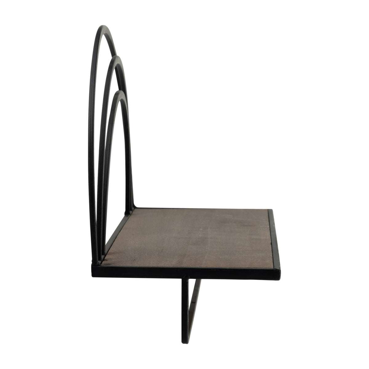 SET/2 WOOD/METAL RAINBOW STYLE SHEVES, BROWN/BLACK Wall Shelf| Sagebrook Home