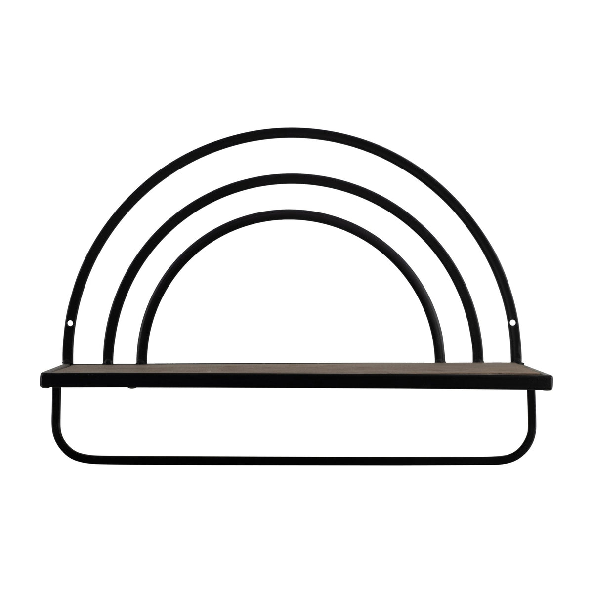 SET/2 WOOD/METAL RAINBOW STYLE SHEVES, BROWN/BLACK Wall Shelf| Sagebrook Home