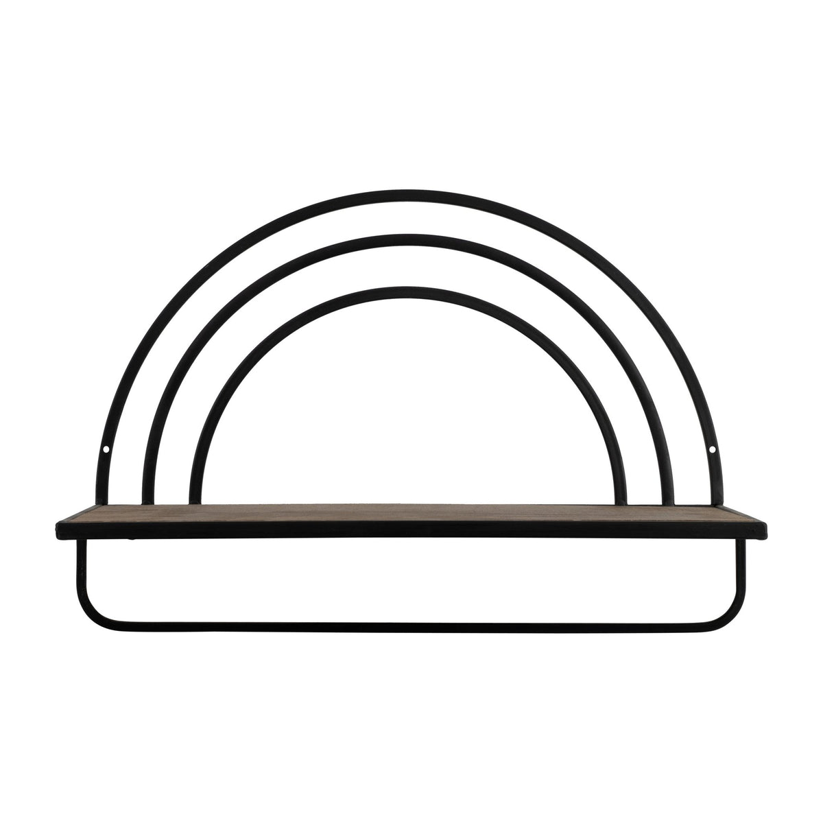 SET/2 WOOD/METAL RAINBOW STYLE SHEVES, BROWN/BLACK Wall Shelf| Sagebrook Home