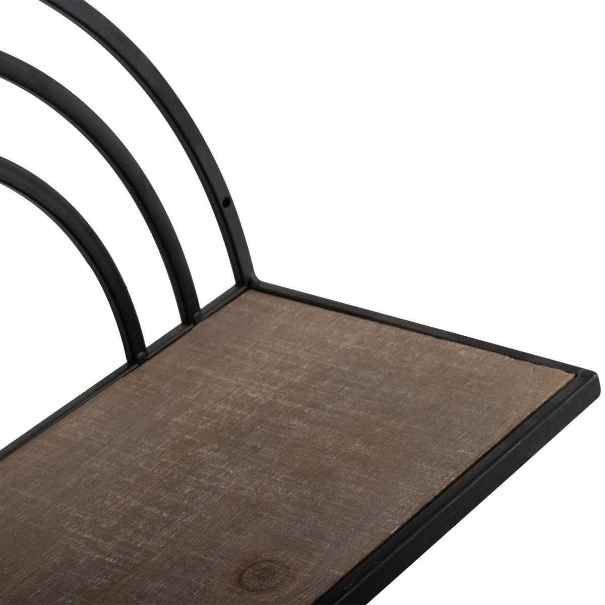 SET/2 WOOD/METAL RAINBOW STYLE SHEVES, BROWN/BLACK Wall Shelf| Sagebrook Home