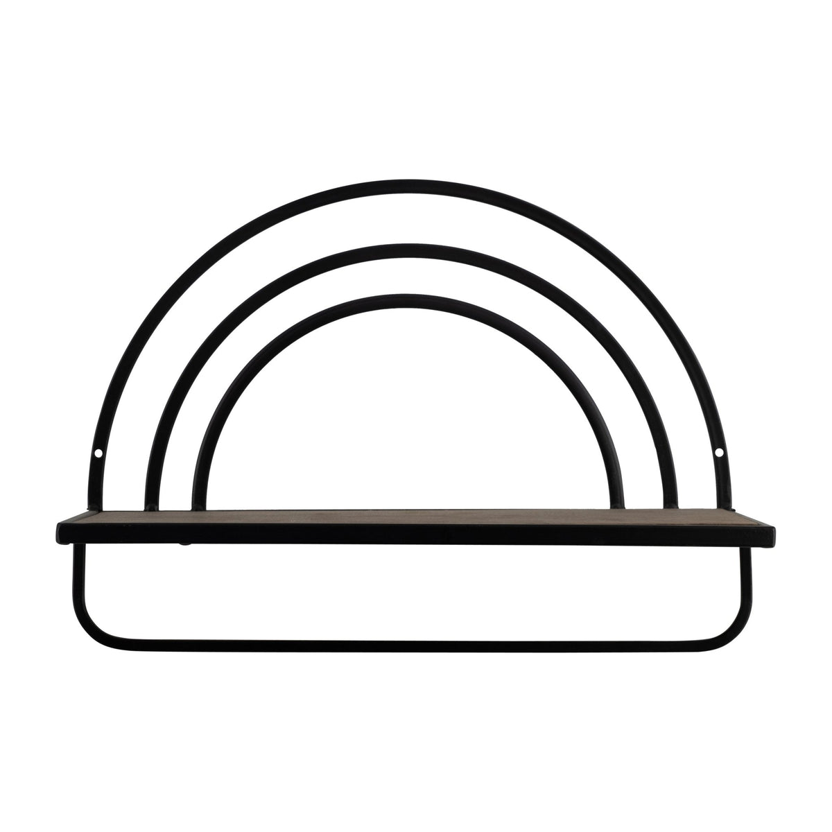 SET/2 WOOD/METAL RAINBOW STYLE SHEVES, BROWN/BLACK Wall Shelf| Sagebrook Home