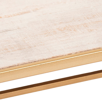 SET/2 WOOD/METAL RAINBOW STYLE SHEVES, WHT/GLD - Al Rugaib Furniture