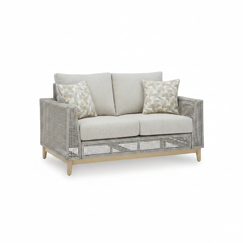 Seton Creek Outdoor Loveseat with Cushion Outdoor Loveseats & Sofas| Ashley Homestore