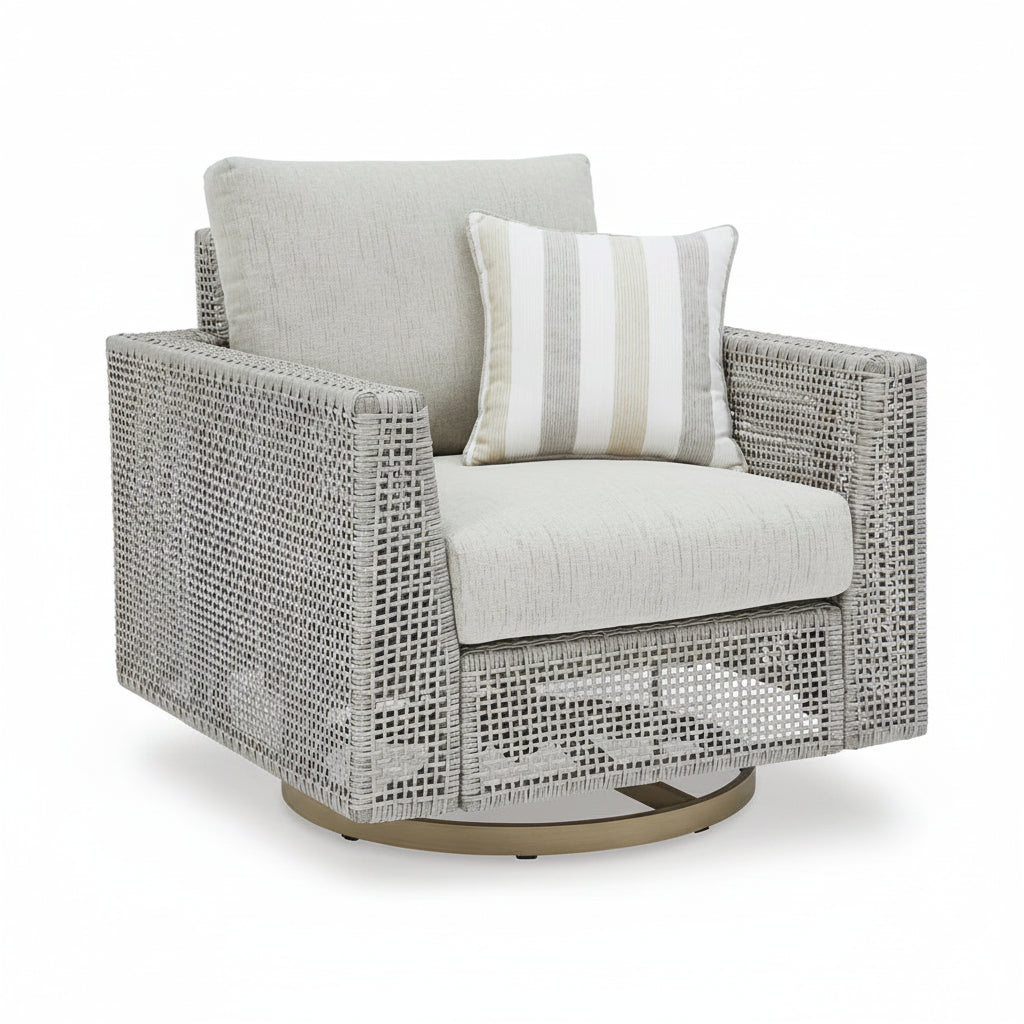 Seton Creek Outdoor Swivel Lounge with Cushion Outdoor Chairs| Ashley Homestore