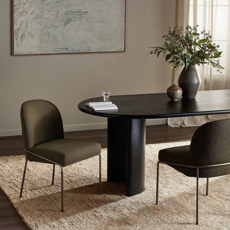 Setra FIQA Boucle Olive Dining Chair - Al Rugaib Furniture