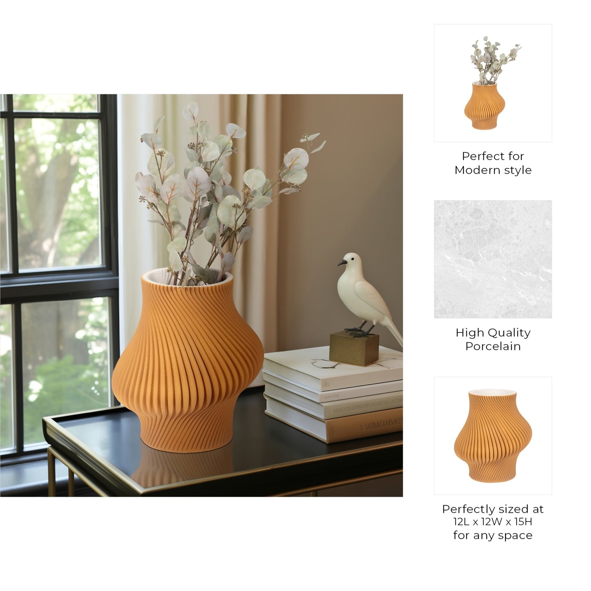 SEYMOUR 3D PRINTED VASE, APPLE CINNAMON Vases and Jars| Sagebrook Home