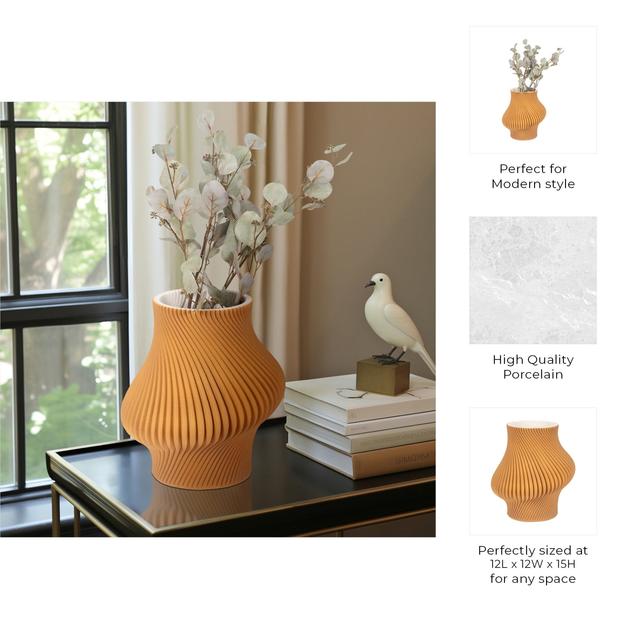 SEYMOUR 3D PRINTED VASE, APPLE CINNAMON Vases and Jars| Sagebrook Home
