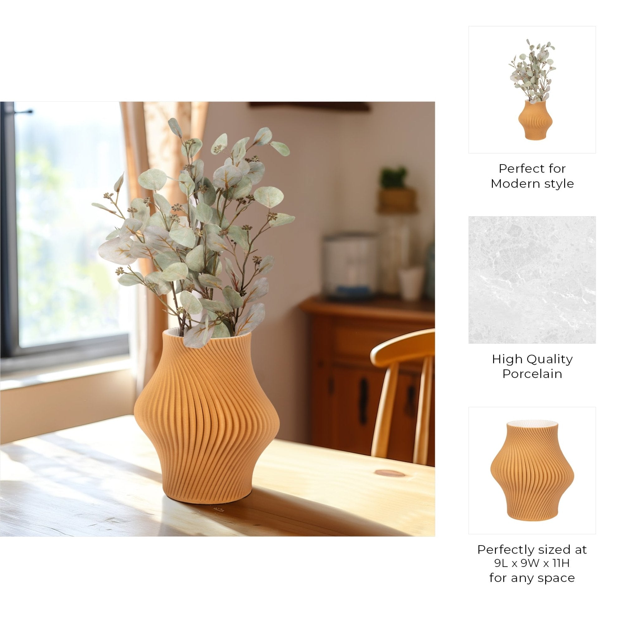 SEYMOUR 3D PRINTED VASE, APPLE CINNAMON Vases and Jars| Sagebrook Home
