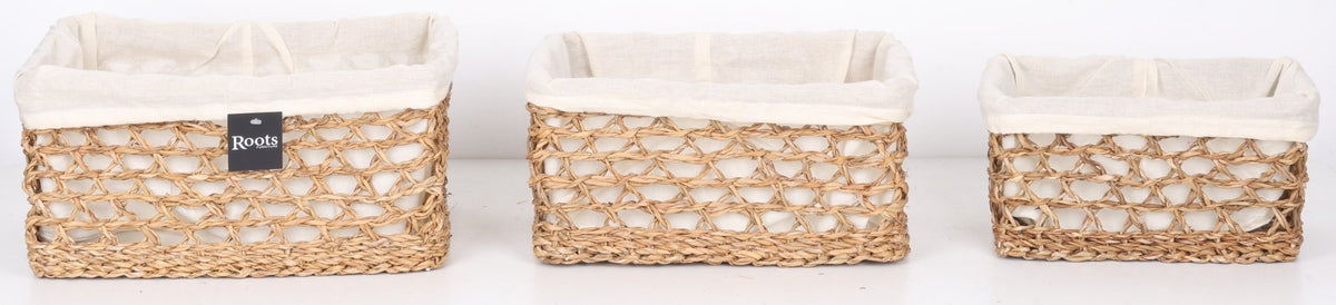 S.G NET BASKET - W/COTTON FABRIC S/3 Baskets| Roots Furniture