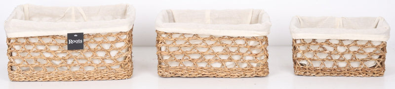 S.G NET BASKET - W/COTTON FABRIC S/3 - Al Rugaib Furniture