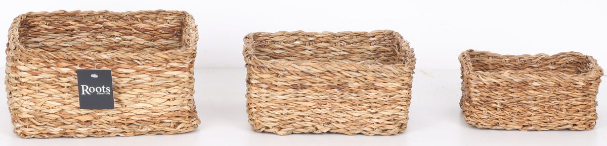 S.G SQUARE BASKET SET OF 3 Baskets| Roots Furniture