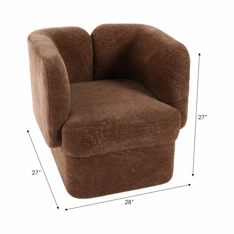 SHELTER - BACK ACCENT CHAIR, BROWN - Al Rugaib Furniture