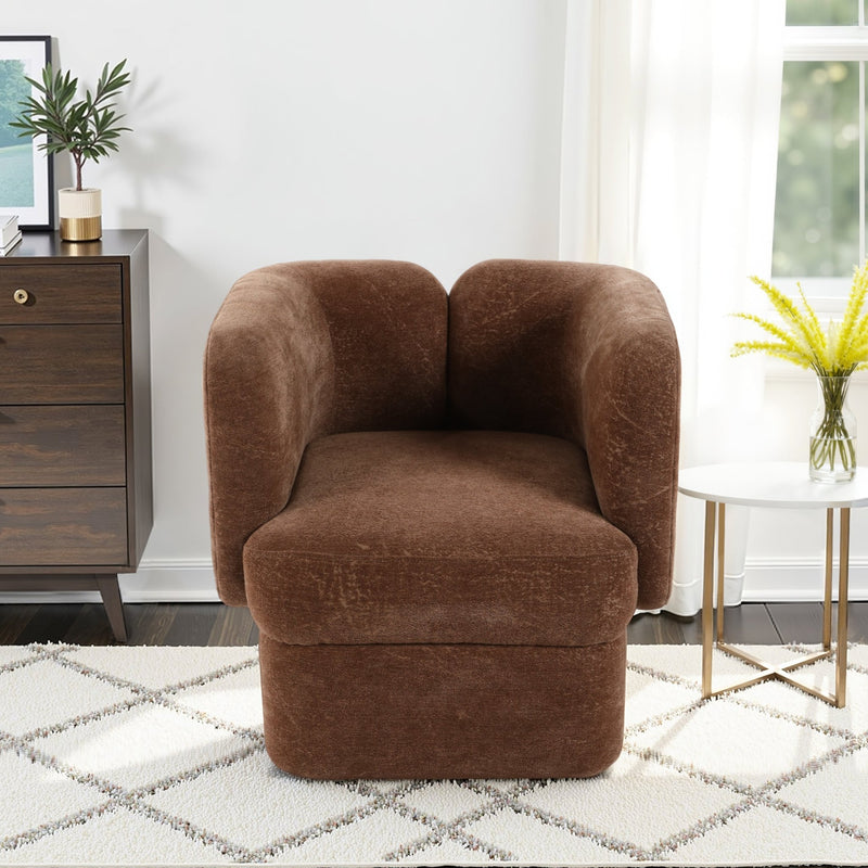 SHELTER - BACK ACCENT CHAIR, BROWN - Al Rugaib Furniture