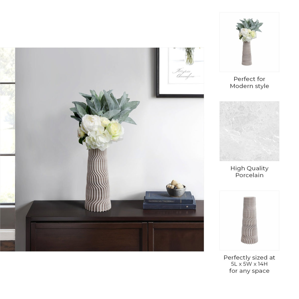 Shelvin 3d Printed Porcelain Vase, Multi Vases and Jars| Sagebrook Home