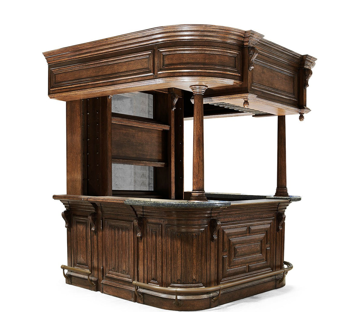 Sherwood Oak Collection - Complete Linenfold Dark Oak Home Bar Ground Decors| Jonathan Charles