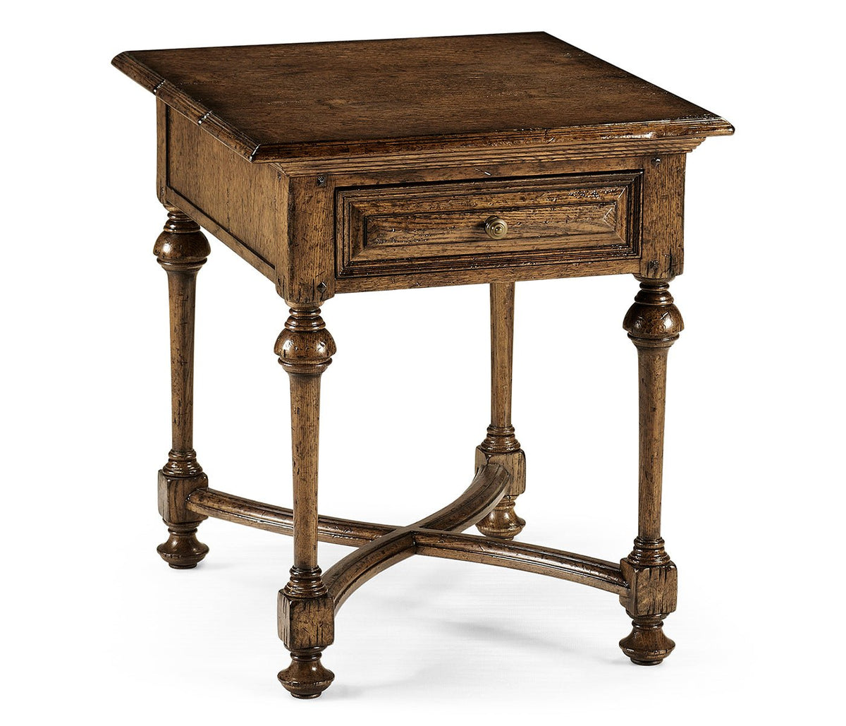 Sherwood Oak Collection - Elizabethan Style Dark Oak Square Side Table Accent & End Tables| Jonathan Charles