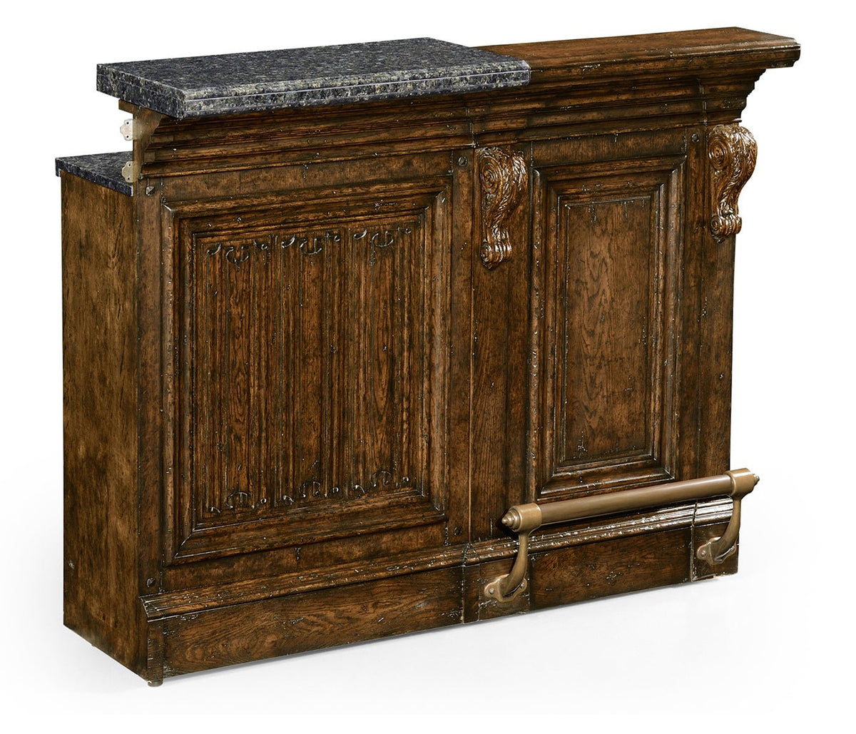 Sherwood Oak Collection - Hinged Door Panel for Linenfold Dark Oak Home Bar Ground Decors| Jonathan Charles