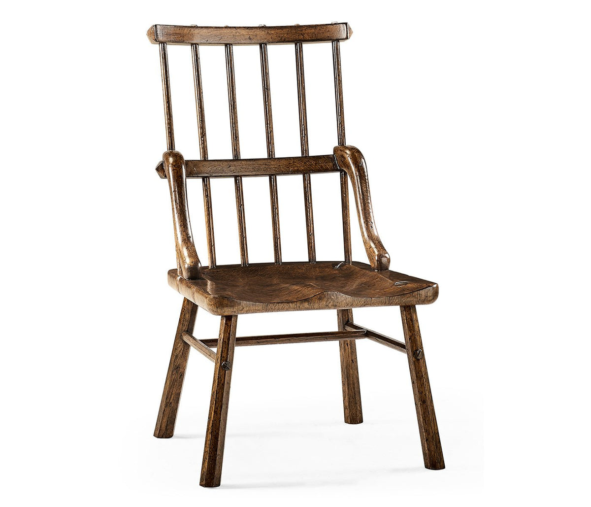 Sherwood Oak Collection - Rustic Dark Oak Country Side Chair with a Plank Seat Ground Decors| Jonathan Charles