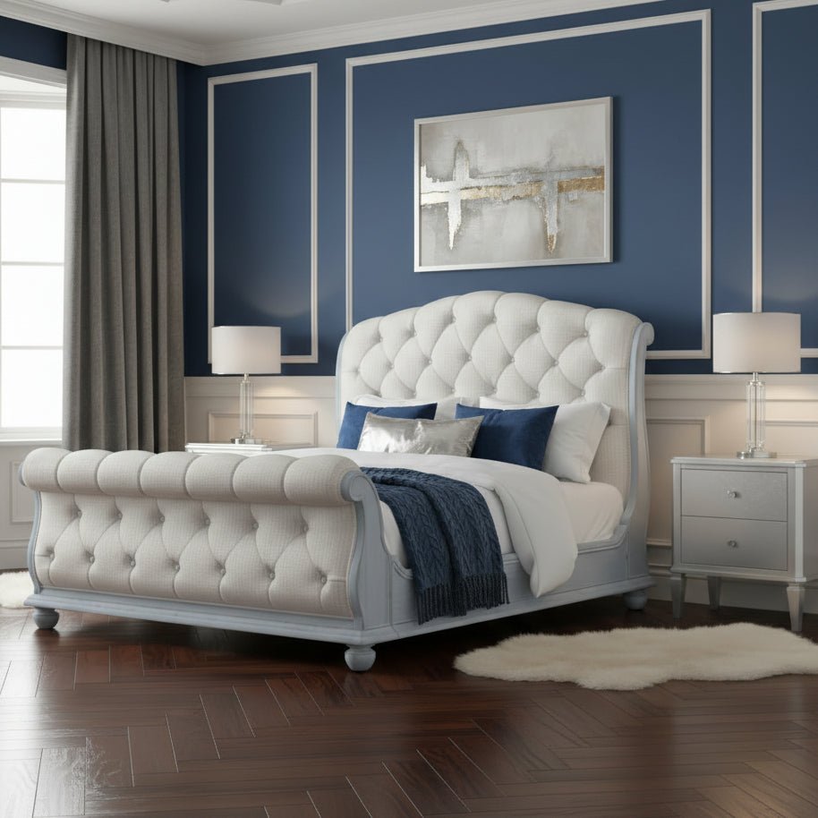 Shoal King Tufted Uph. Sleigh Bed Beds| A.R.T. Furniture
