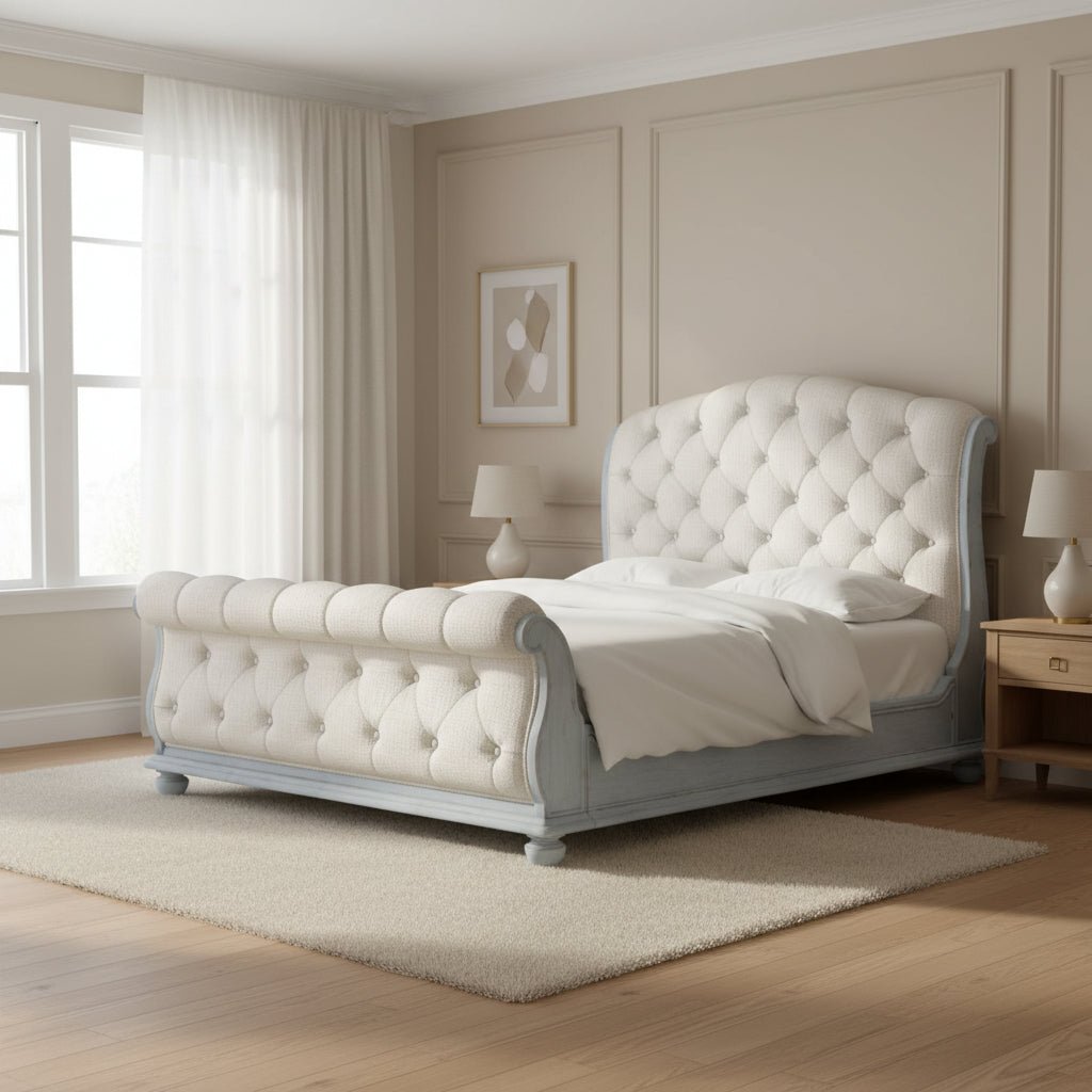 Shoal Queen Tufted Uph. Sleigh Bed Beds| A.R.T. Furniture