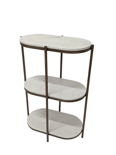 side table iron and marble 14x24x36" - Al Rugaib Furniture