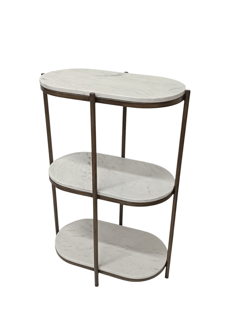 side table iron and marble 14x24x36" - Al Rugaib Furniture