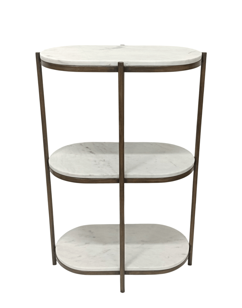 side table iron and marble 14x24x36" - Al Rugaib Furniture