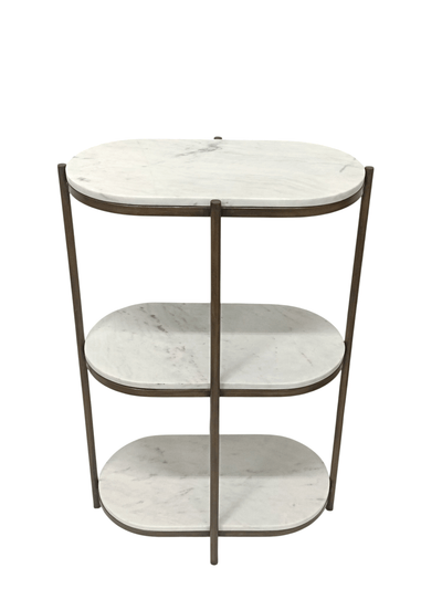 side table iron and marble 14x24x36" - Al Rugaib Furniture