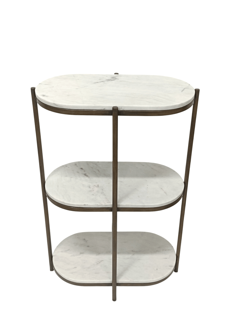 side table iron and marble 14x24x36" - Al Rugaib Furniture