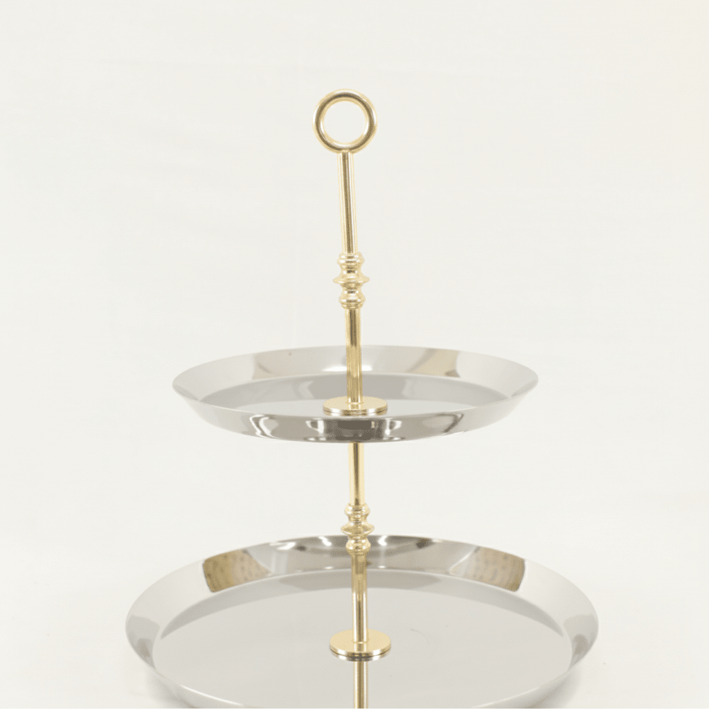 Silver 2 TIER CAKE STAND Kitchen tools| Roots Furniture