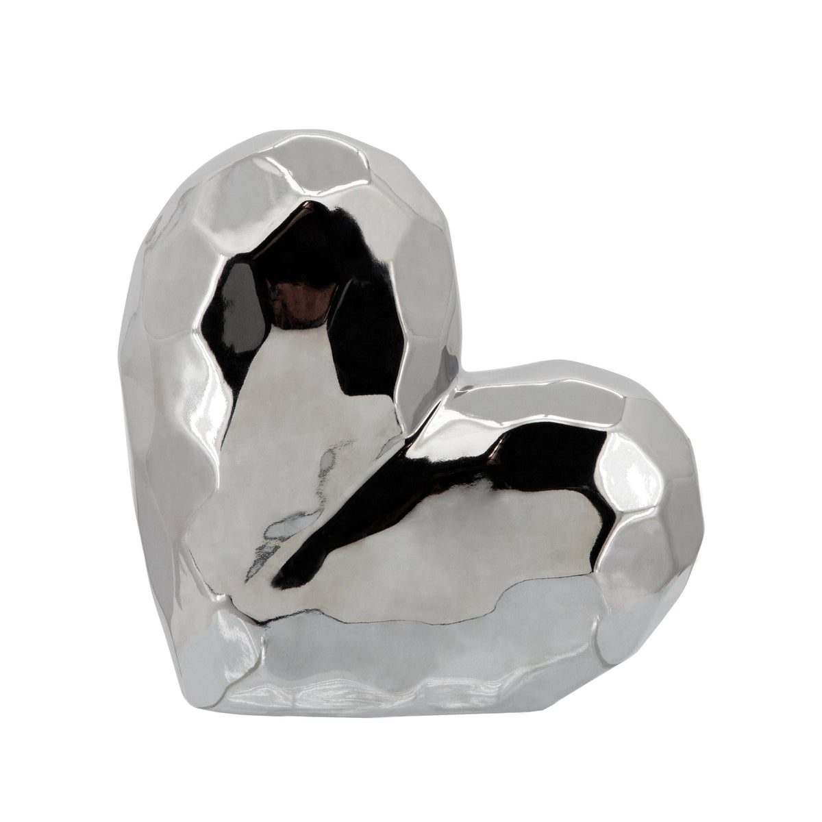 SILVER CERAMIC HEART 8" Table Decors| Sagebrook Home