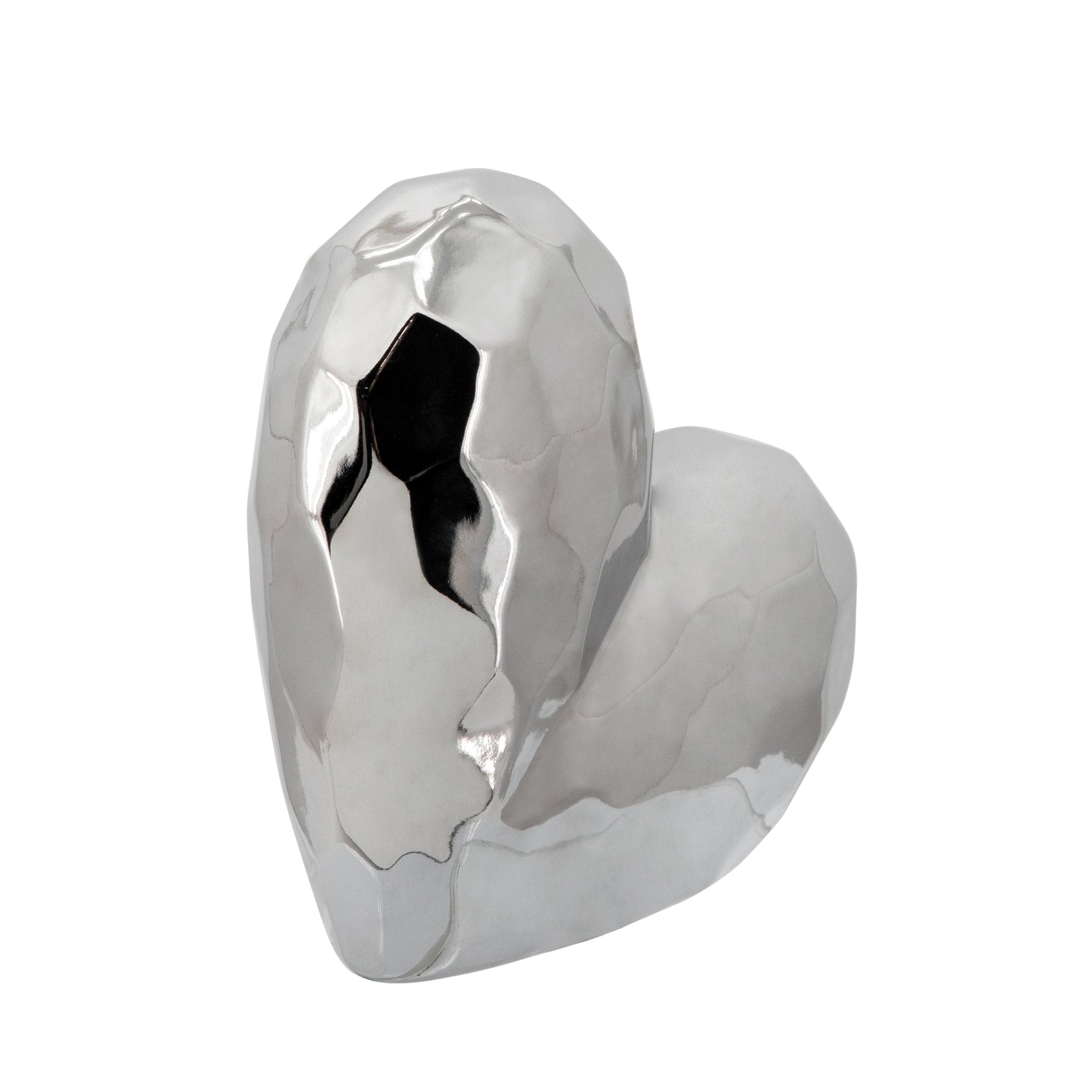 SILVER CERAMIC HEART 8" Table Decors| Sagebrook Home