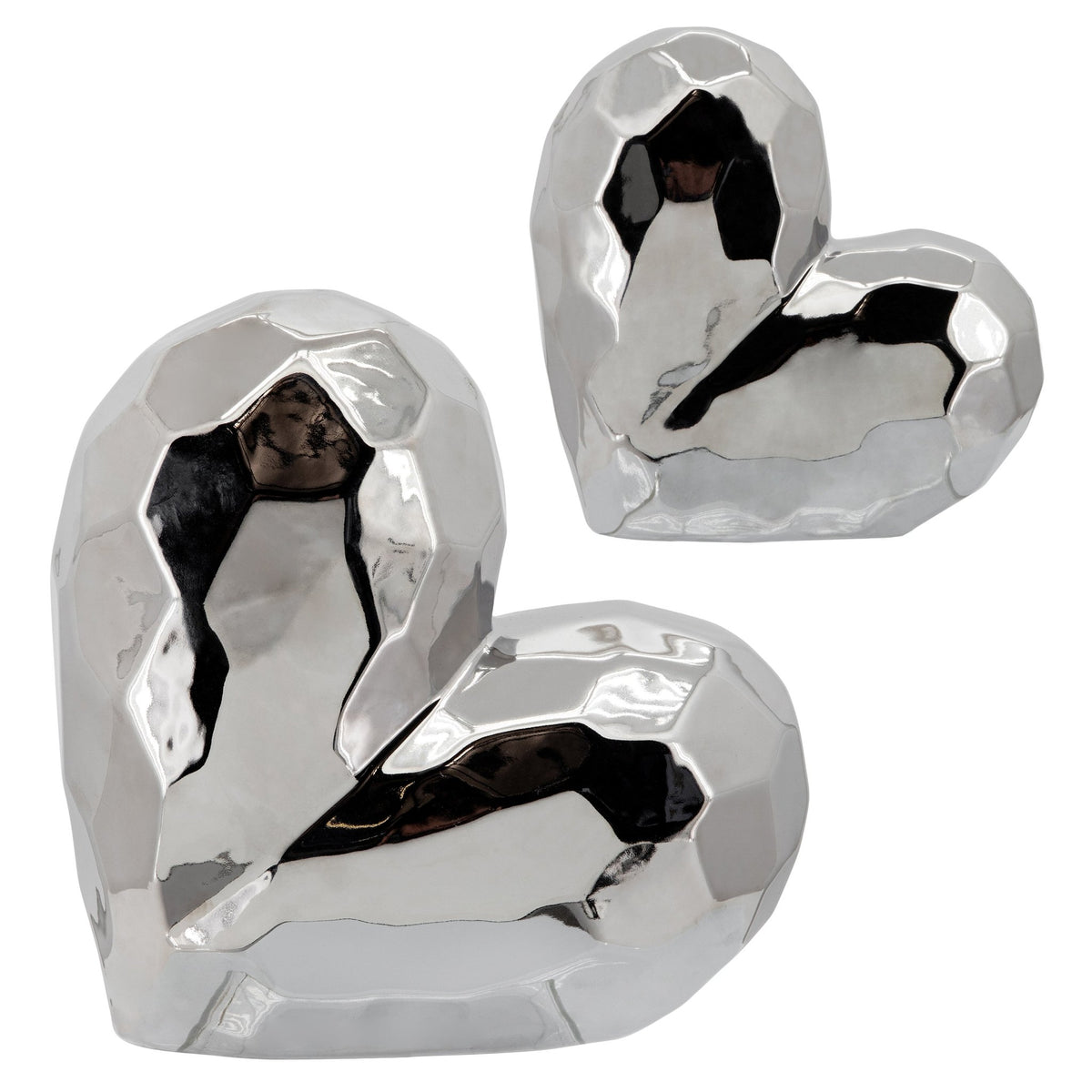 SILVER CERAMIC HEART 8" Table Decors| Sagebrook Home