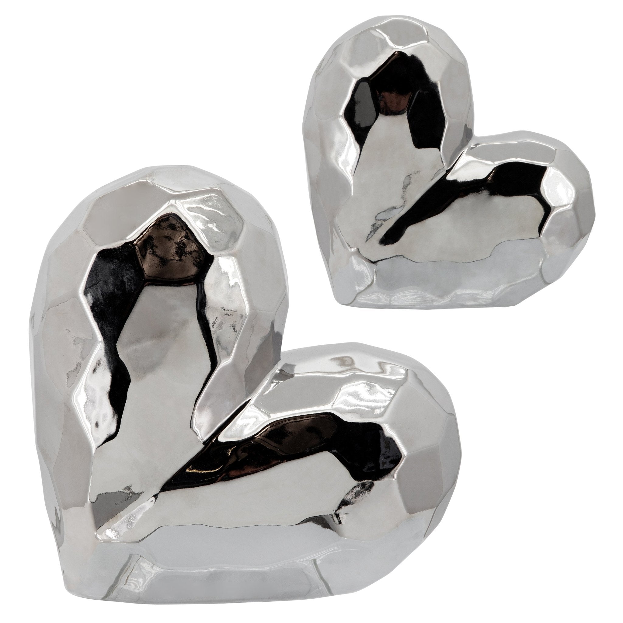 SILVER CERAMIC HEART 8" Table Decors| Sagebrook Home