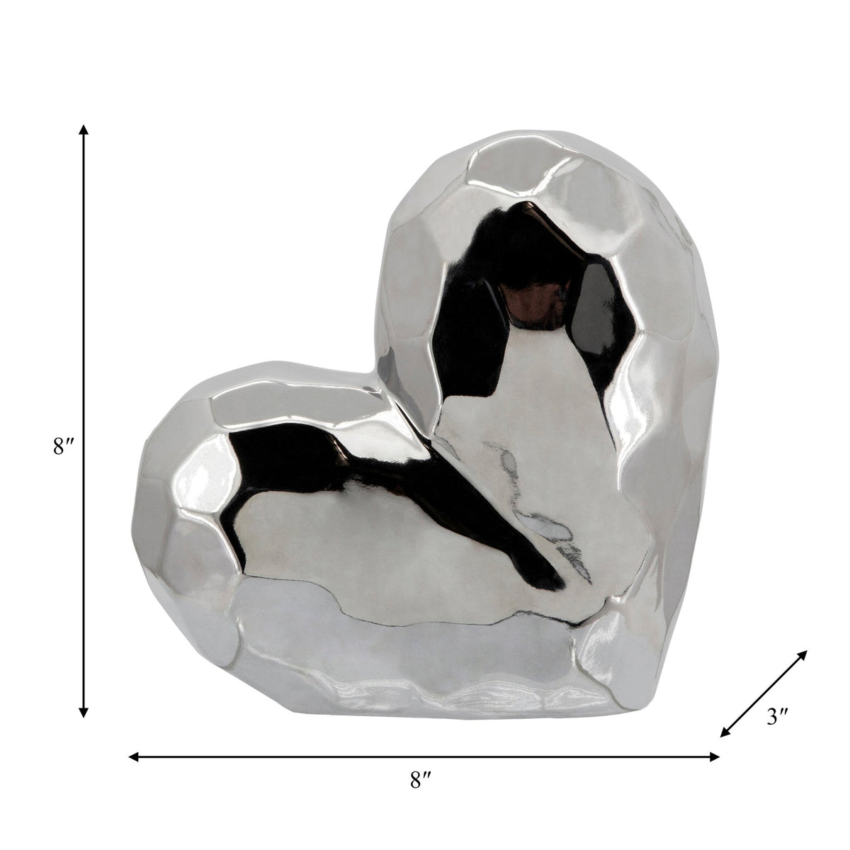SILVER CERAMIC HEART 8" Table Decors| Sagebrook Home