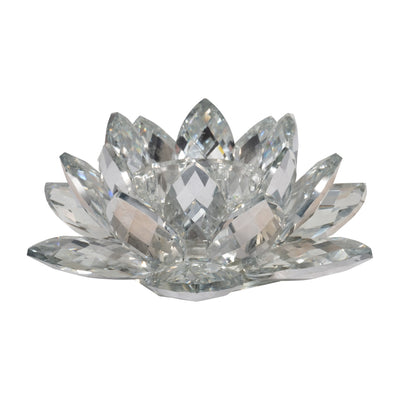 SILVER CRYSTAL LOTUS CANDLE HOLDER 8. - Al Rugaib Furniture