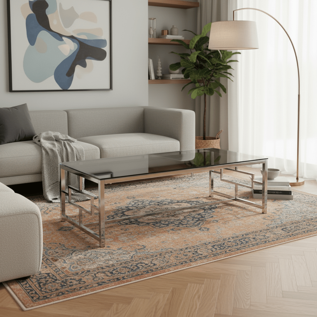 SILVER METAL/GLASS COCKTAIL TABLE, KD Coffee Tables| Sagebrook Home
