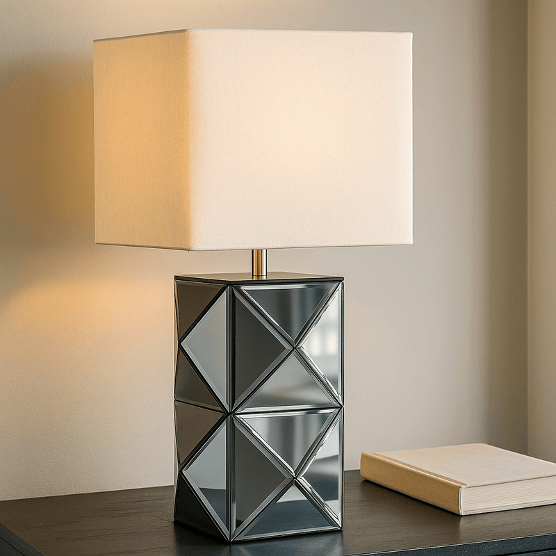 SILVER MODREN TABLE LAMP - Al Rugaib Furniture