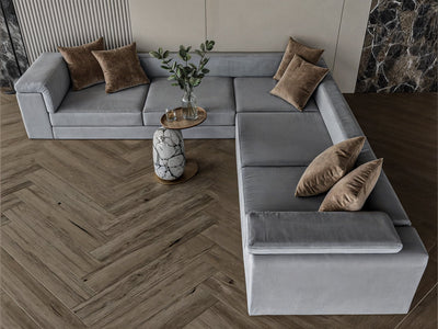 Silver off - white corner sofa model "Elegance" in size 300×300 - Al Rugaib Furniture