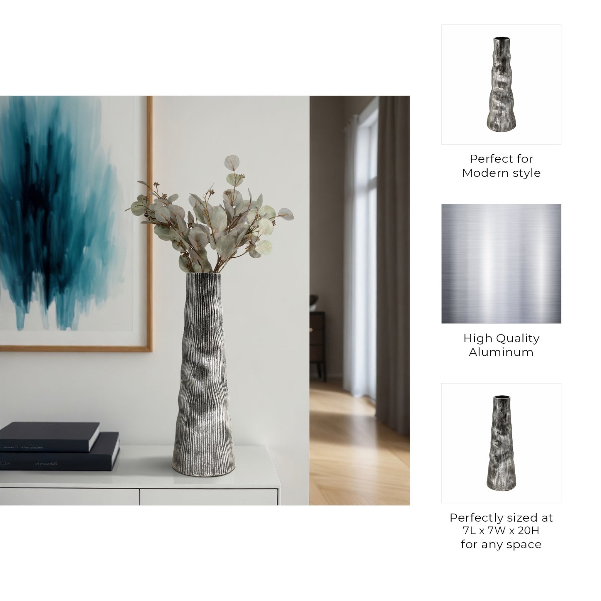 Sitka Pewter Metal Vase Vases and Jars| Sagebrook Home